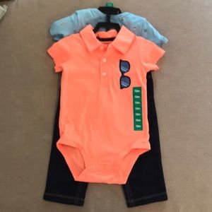 Carters Boys 3pc Jeans and Onesie Set